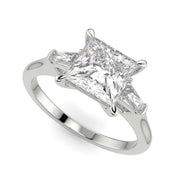 Emma Princess Cut Trilogy 3 Stone 4 Prong Claw Set Engagement Ring Setting - Nivetta